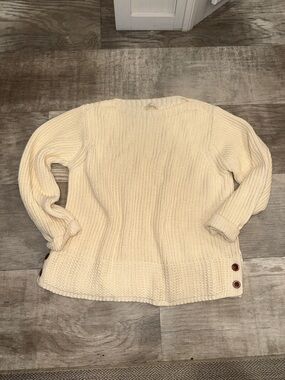 Poetry Ivory Knit Sweater with Button Details